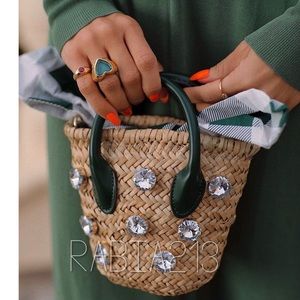 ZARA EMBELLISHED MINI BASKET BAG
